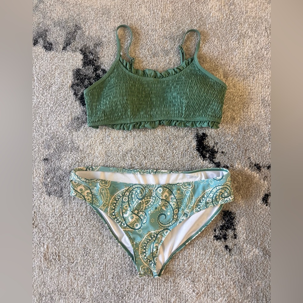 Maternity swimsuit in sage green